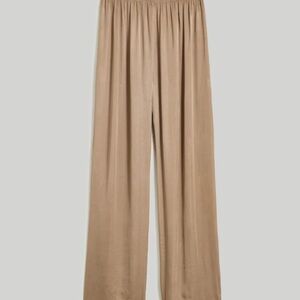 Donni simple silk pants in mushroom